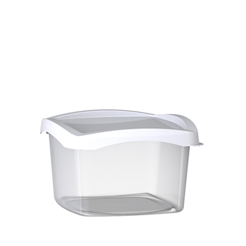 48oz White PP Plastic Square Snap-Lock Containers (Tamper-Evident Lid) - White